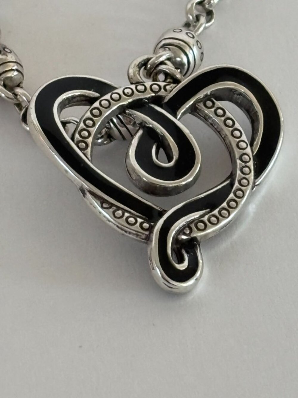 Brighton Sausalito Heart Pendant Necklace Earrings Set Jewelry Gift Silver Tone - Picture 9 of 13